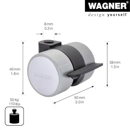 Wagner Design RO 0104 rotella doppia morbida nera con freno