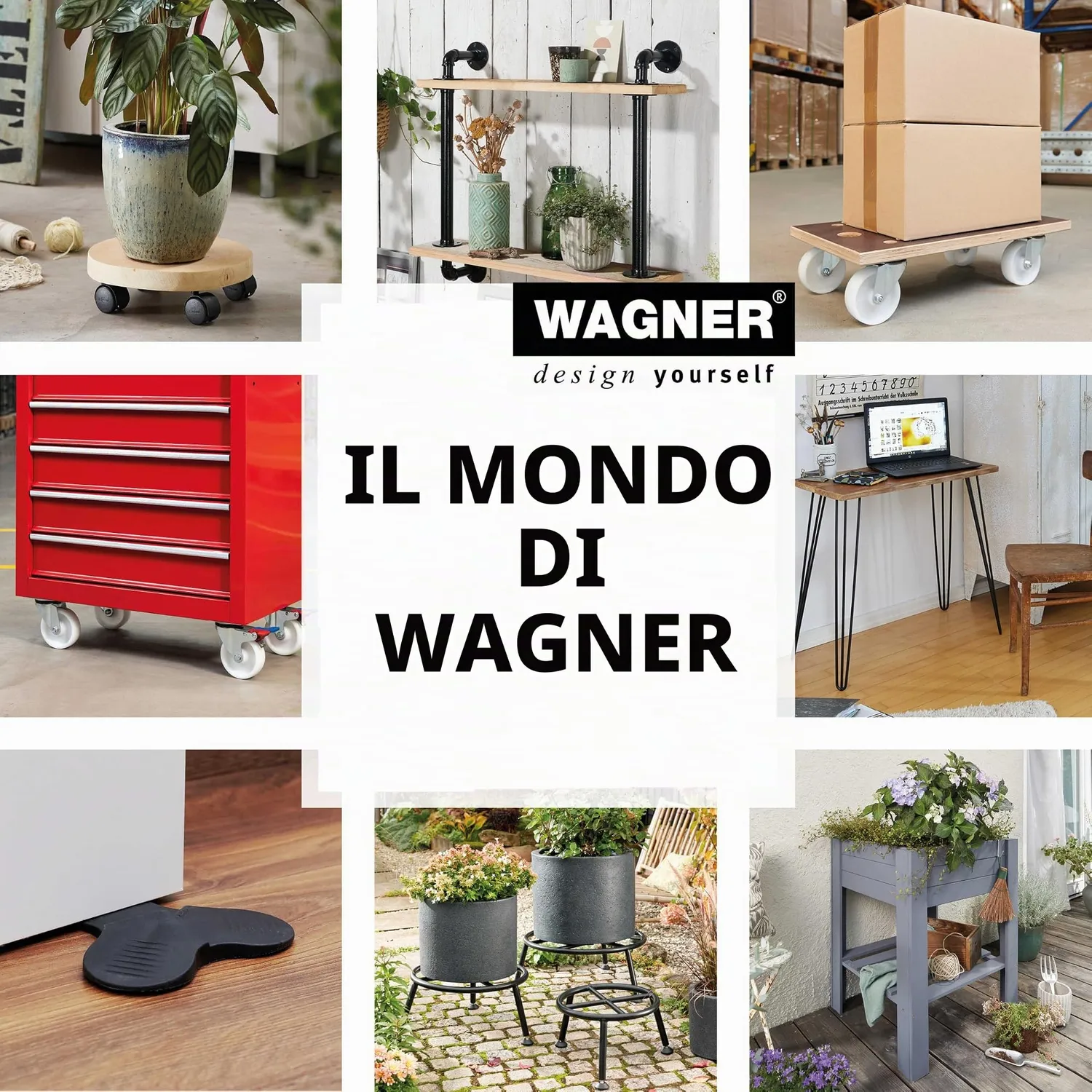 Wagner Design Yourself 20026701 carrello piante bamboo 29 cm