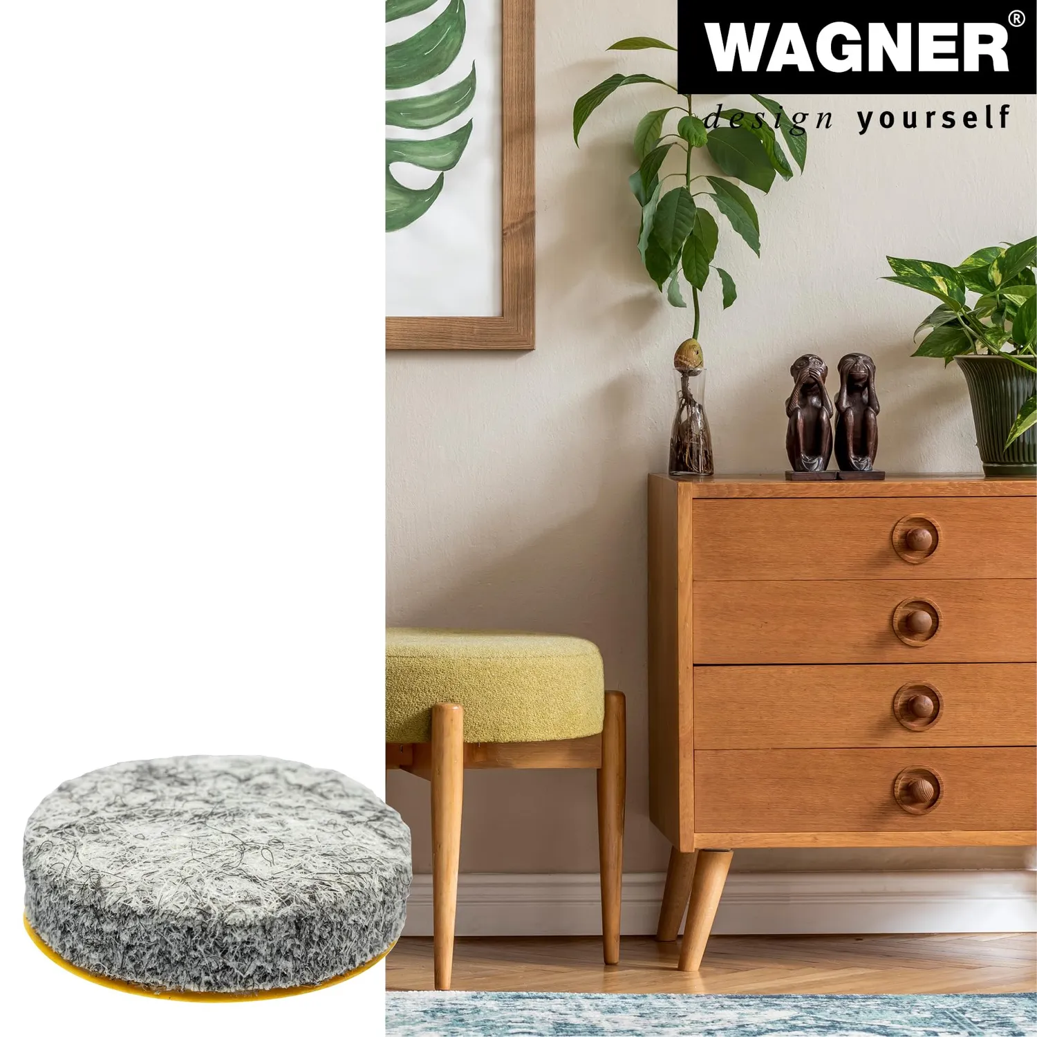 Wagner Big Pads EH 1220 feltrini adesivi Ø20 mm grigi 16 pz