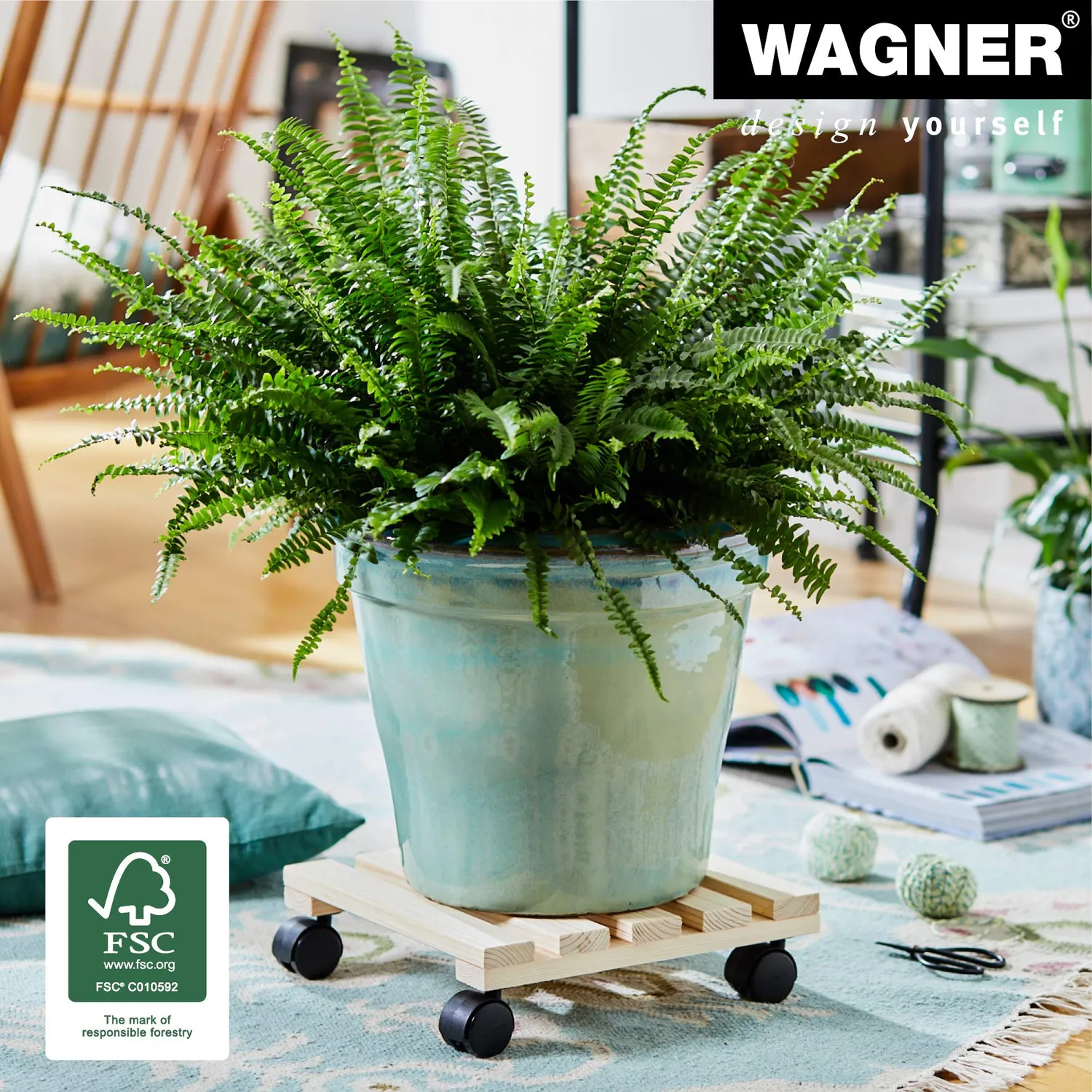 Wagner Paletti 20003701 Carrello Piante 29cm Naturale