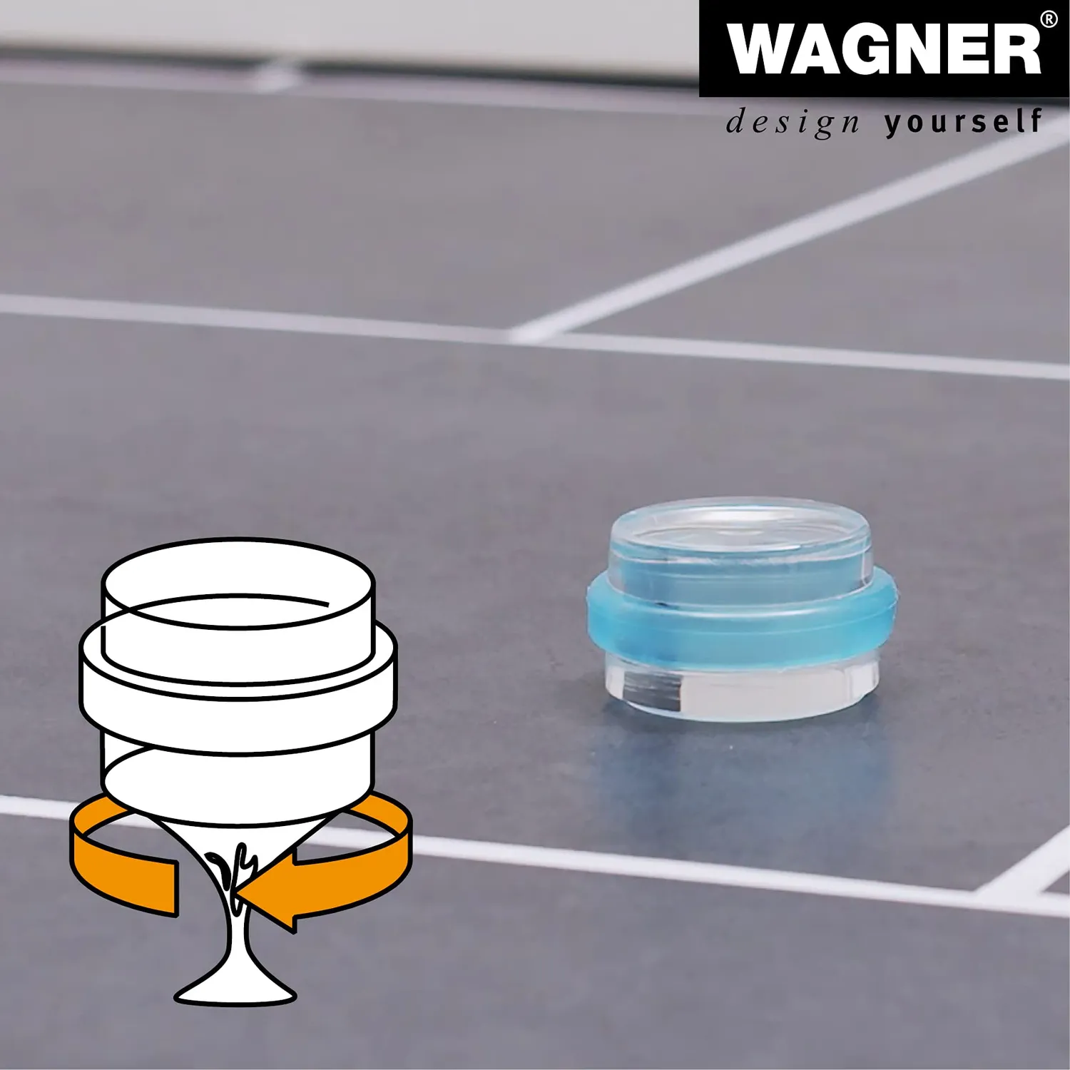 Wagner Clear Blu 15501611 fermaporta pavimento Ø38 mm