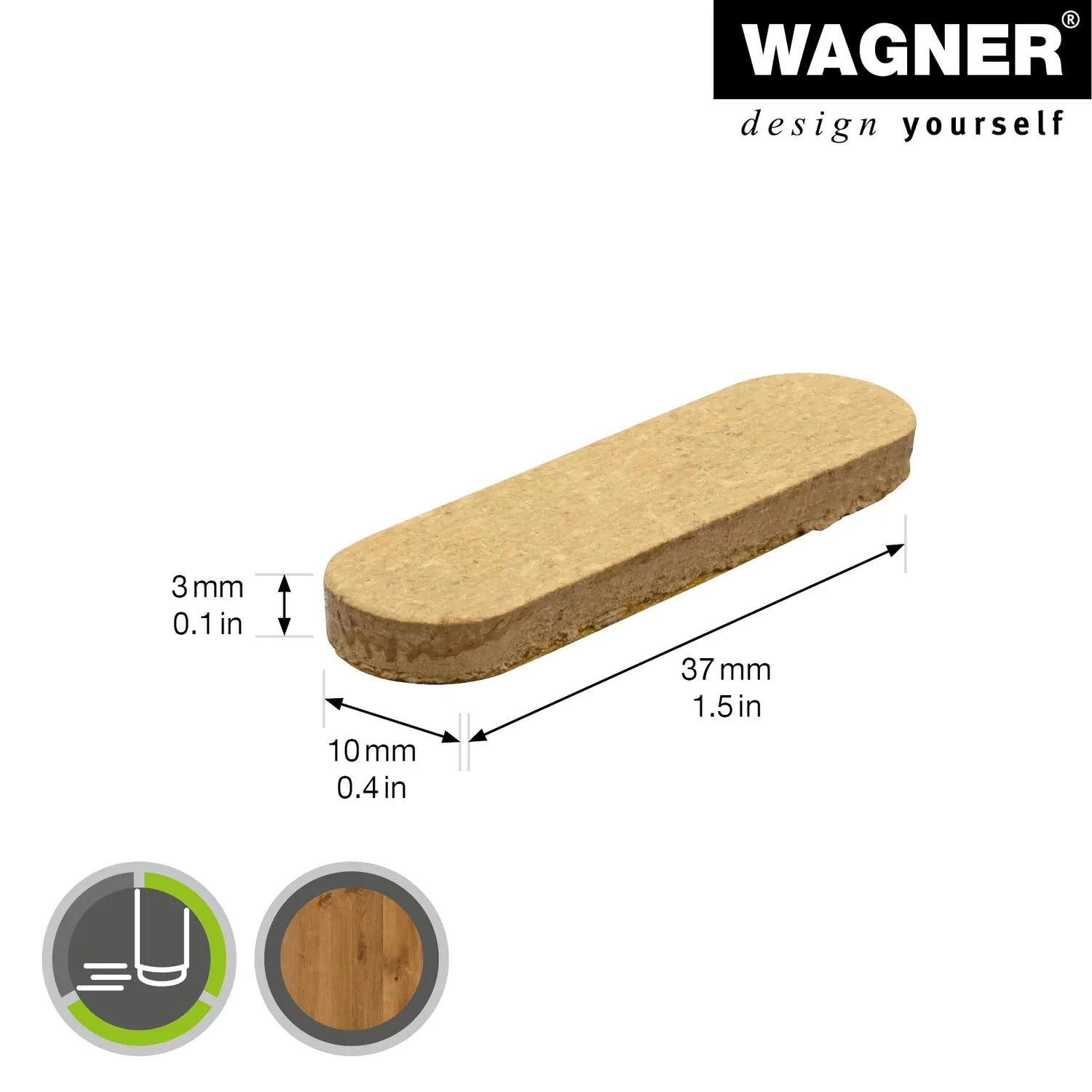 Wagner SYNO EH 1037 pattini adesivi 10x37 mm 8 pezzi