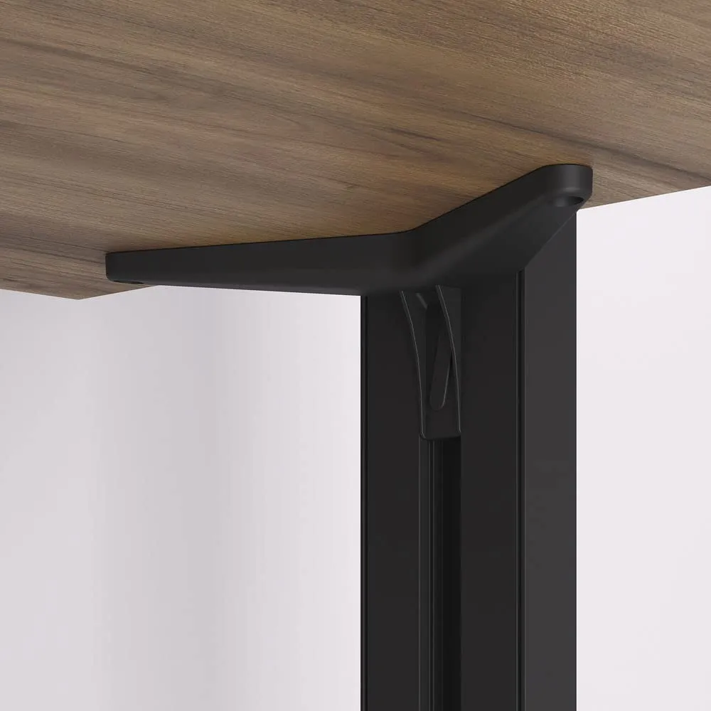 Emuca Zero Kit 3 supporti legno +1 modulo nero testurizzato