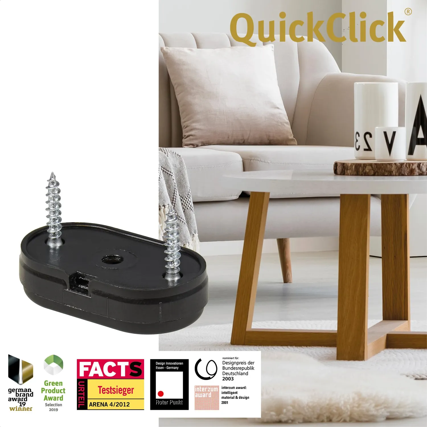 Wagner QuickClick 15783300 piedini avvitare Black 4pz 35x20 mm