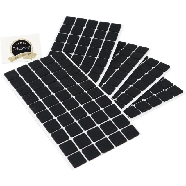 Adsamm Feltrini 20x20 mm Neri 250 Pezzi Sintetici 3,5 mm