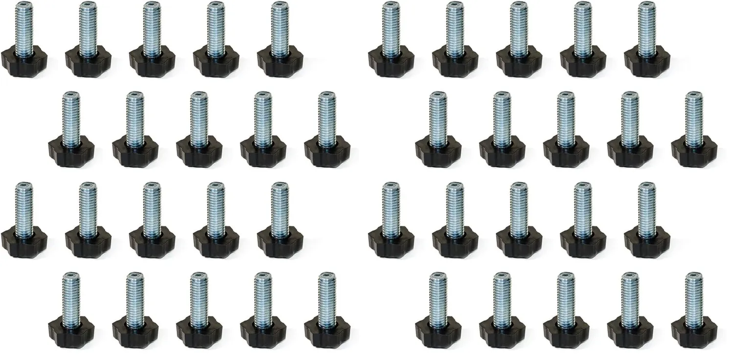 Emuca 2020605 piedino regolabile M8x30 20 pezzi nero