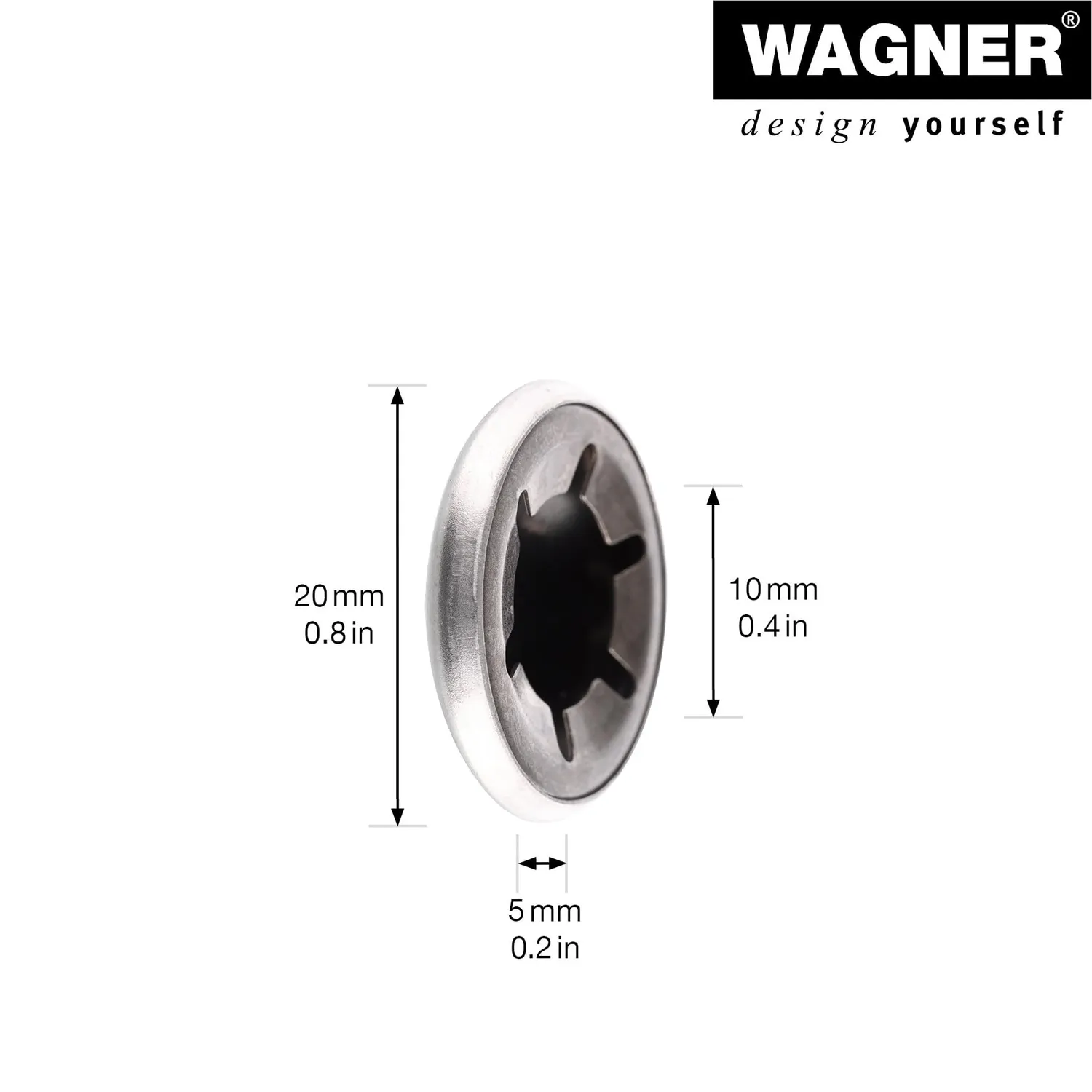 Wagner RO 0418 tappo chiusura 2 pezzi 20x5 mm asse 10 mm