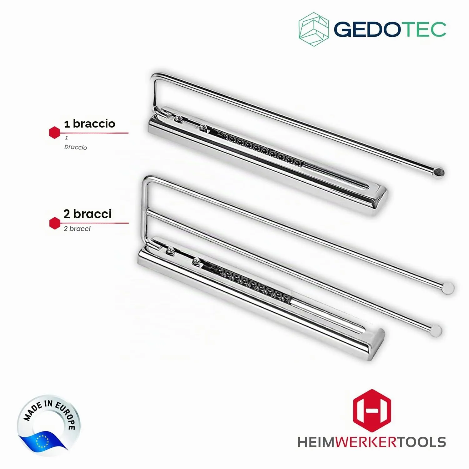 Gedotec Serena Portasciugamani Estraibile 1 Braccio Cromato