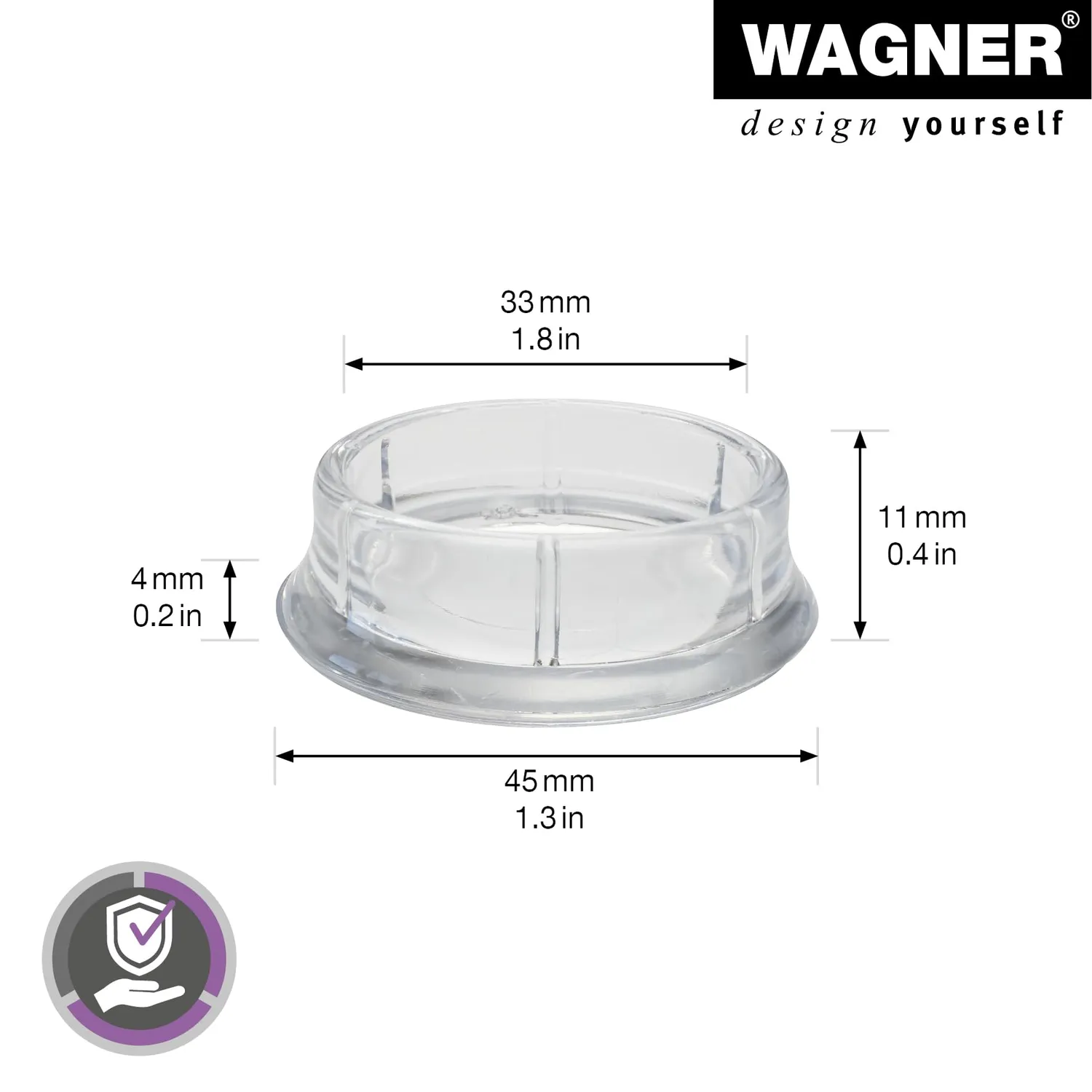 Wagner EH 0430 sottobicchieri 33/45 mm 4 pezzi