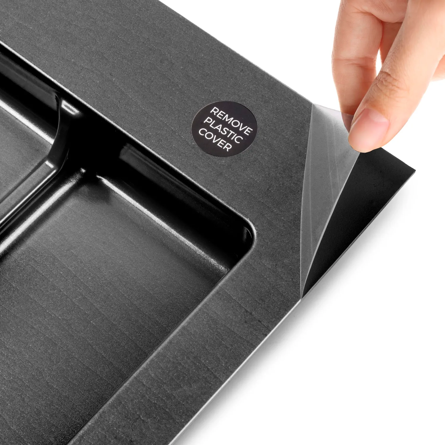 Emuca Harmony Base riciclaggio cucina modulo 80 nera 3 scomparti