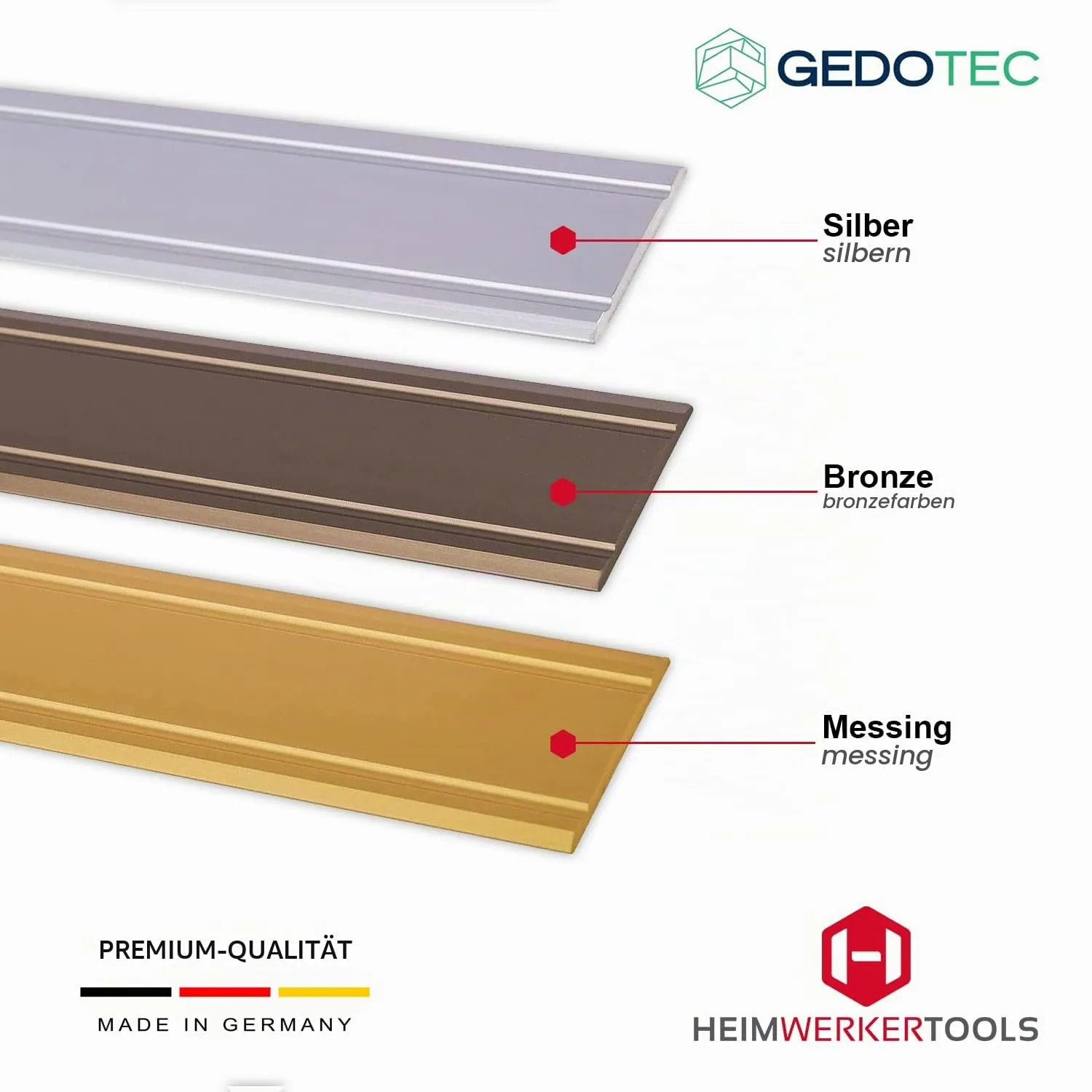 Gedotec Super Flat Profilo Transizione Bronzo 1000x30 Autoadesivo