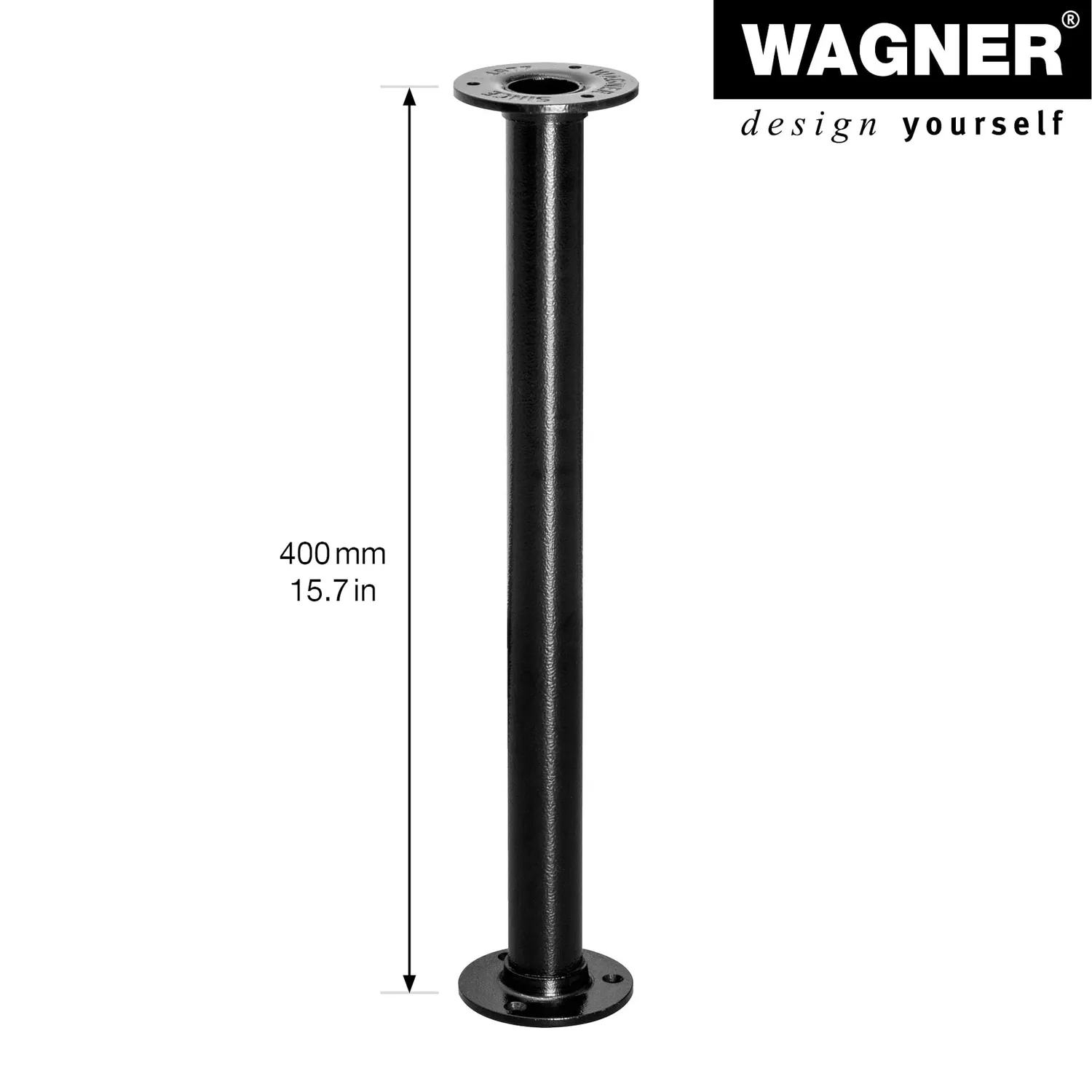 Wagner Industrial Pipe gamba mobile nera 400 mm 32 mm