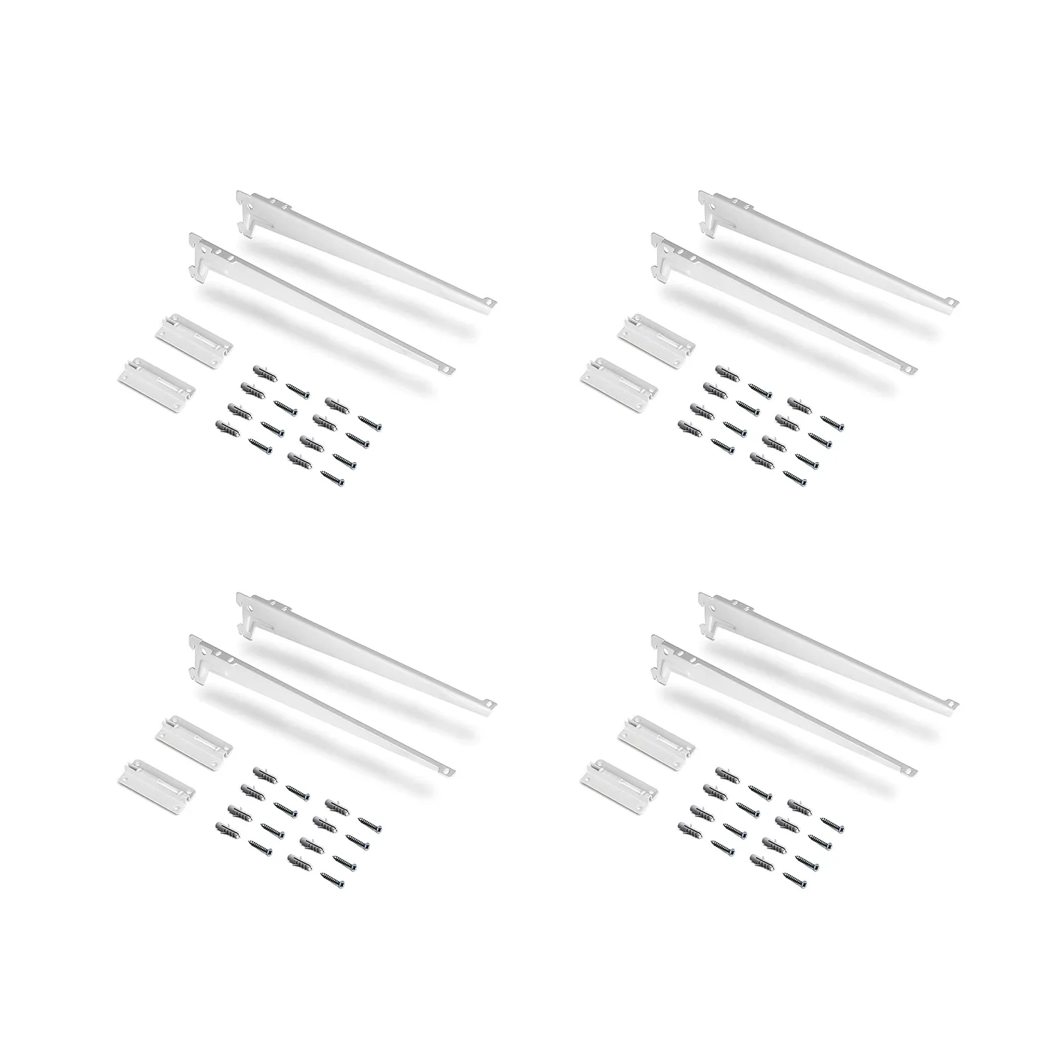 Emuca Jagmet supporti mensola acciaio bianco 380 mm kit