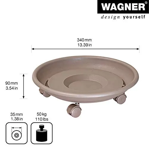 WAGNER Serie K Carrello Piante Ø34 Tortora Portata 50 kg