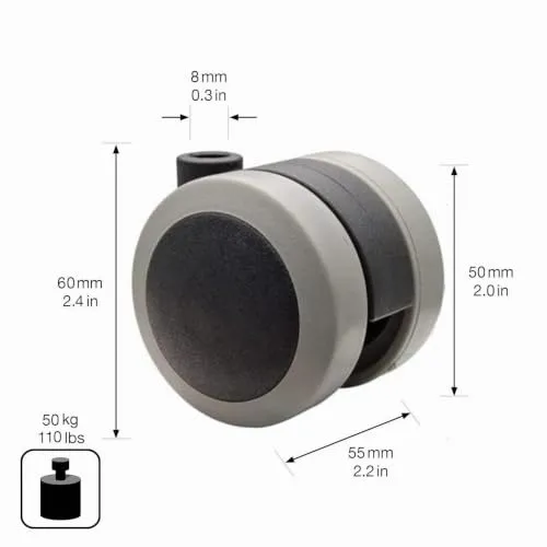 Wagner Soft RO 2223 ruote mobili Ø50 mm set 4 pezzi 50 kg