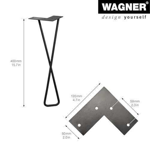 Wagner Hairpin Twist ST 8340 gamba retrò 40 cm nera 1 pz