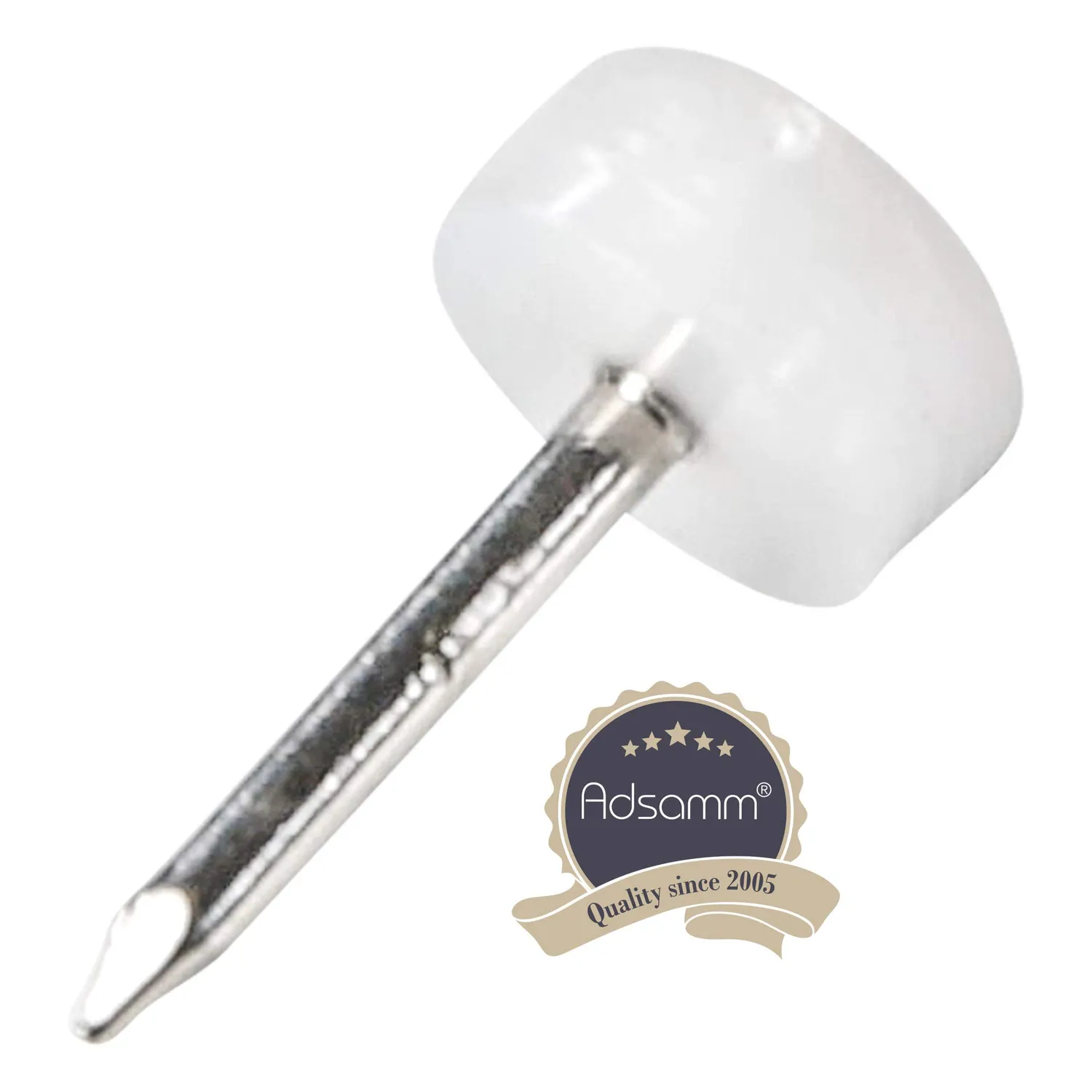 Adsamm PG-N-WH-10-4 pattini bianchi Ø10 mm 4 pezzi con chiodo