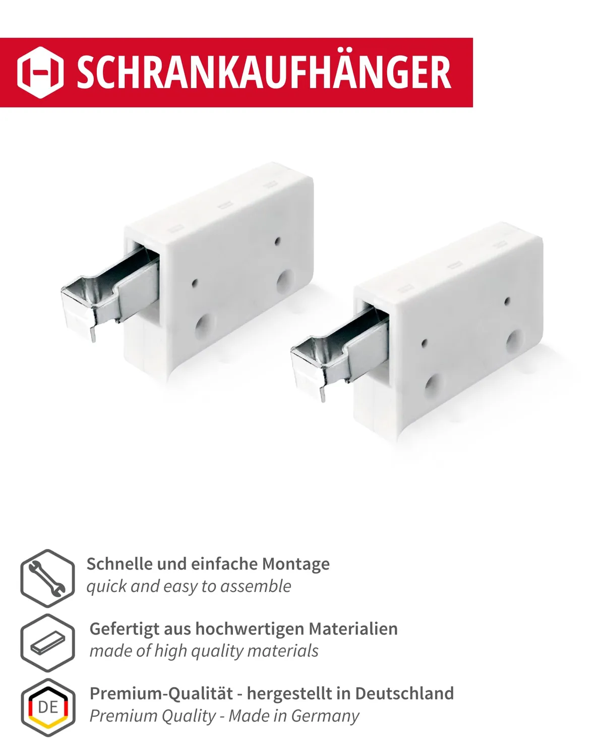 Gedotec H8066 appendipensili bianco 2 pezzi 150 kg