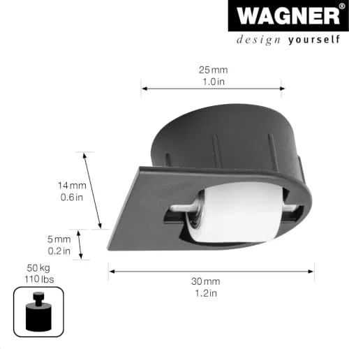 Wagner 01701701 mini roller incasso duro 15 mm 50 kg 1 pz