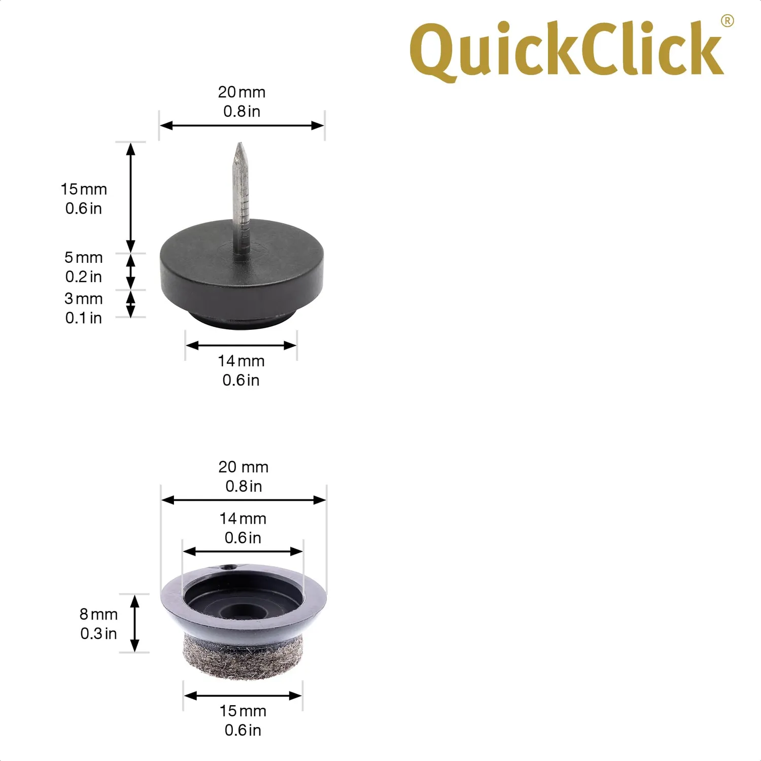 Wagner QuickClick 15419080 feltrini da inchiodare 20 mm 80pz parquet