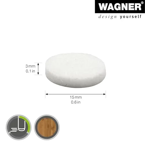 Wagner EH 1214 feltrini adesivi Ø15 mm bianchi 24 pz feltro