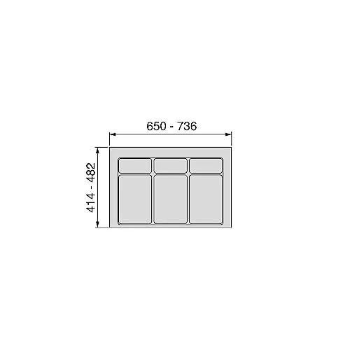 Emuca Harmony Base riciclaggio cucina modulo 80 nera 3 scomparti