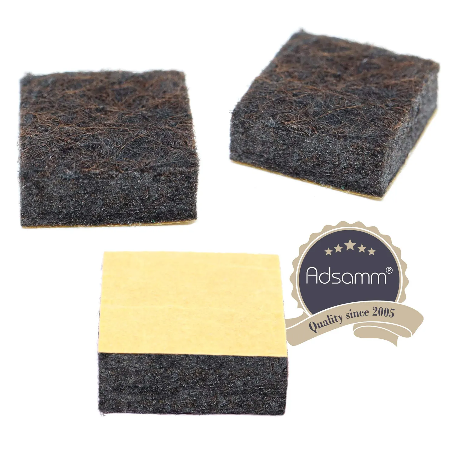 Adsamm Feltrini Autoadesivi 13x13 mm Marroni 100 pz 5,5 mm