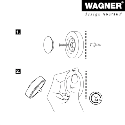 Wagner Screw or Glue 15522611 fermaporta parete Ø40mm