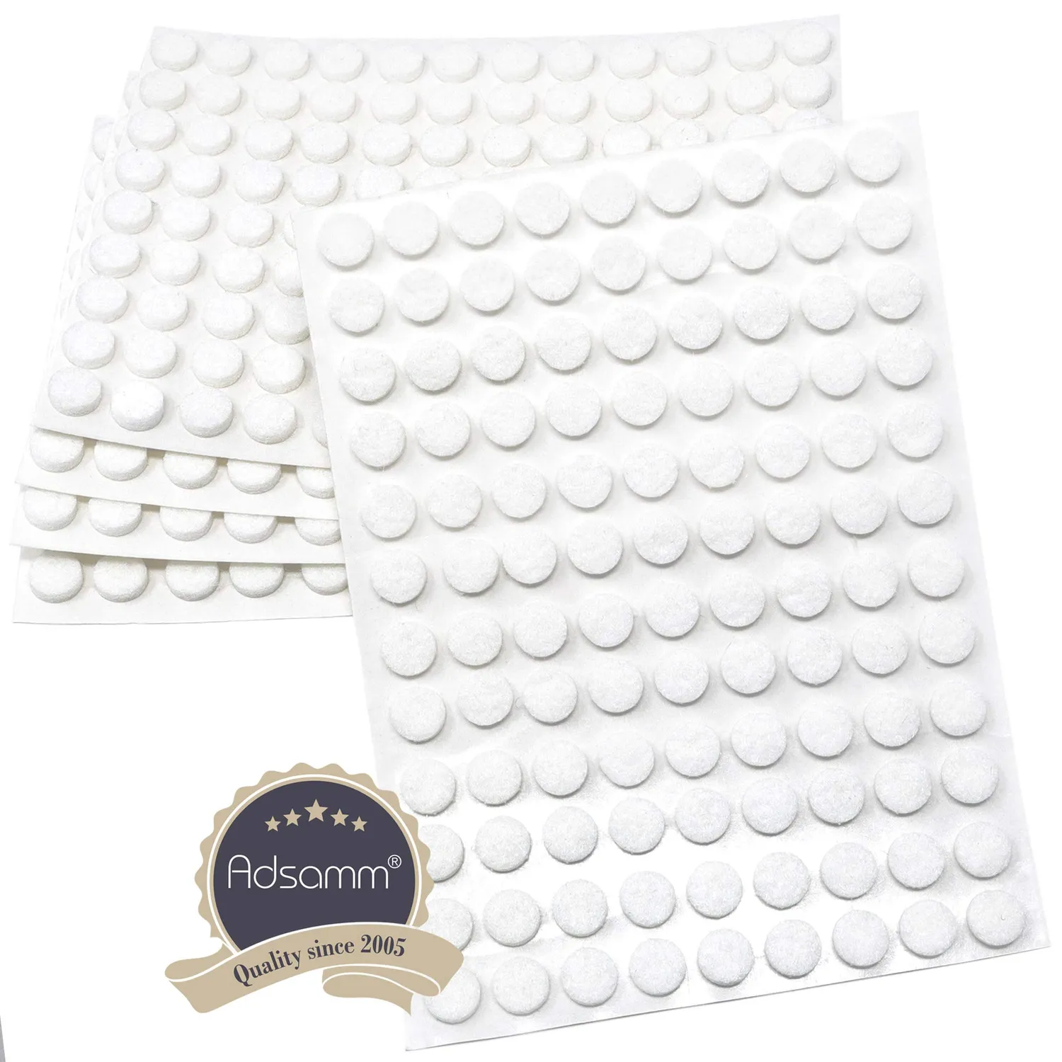 Adsamm Feltrini Autoadesivi Ø 10 mm Bianchi 540 Pezzi 3,5 mm