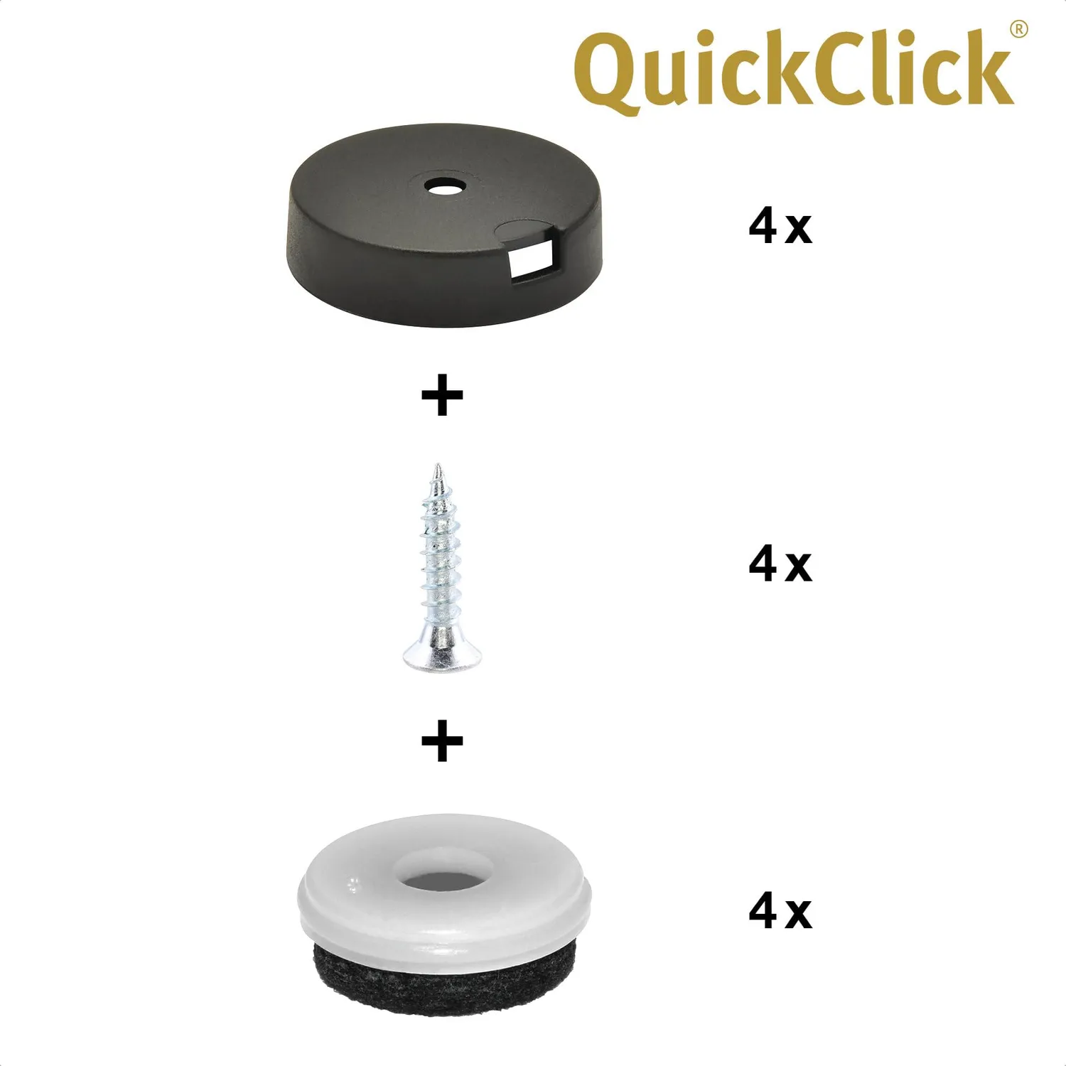 Wagner QuickClick pattini feltro da avvitare Ø25 mm 4 pezzi