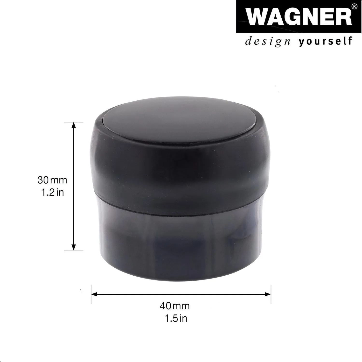 Wagner Black Deluxe fermaporta pavimento Ø40x30mm nero lucido