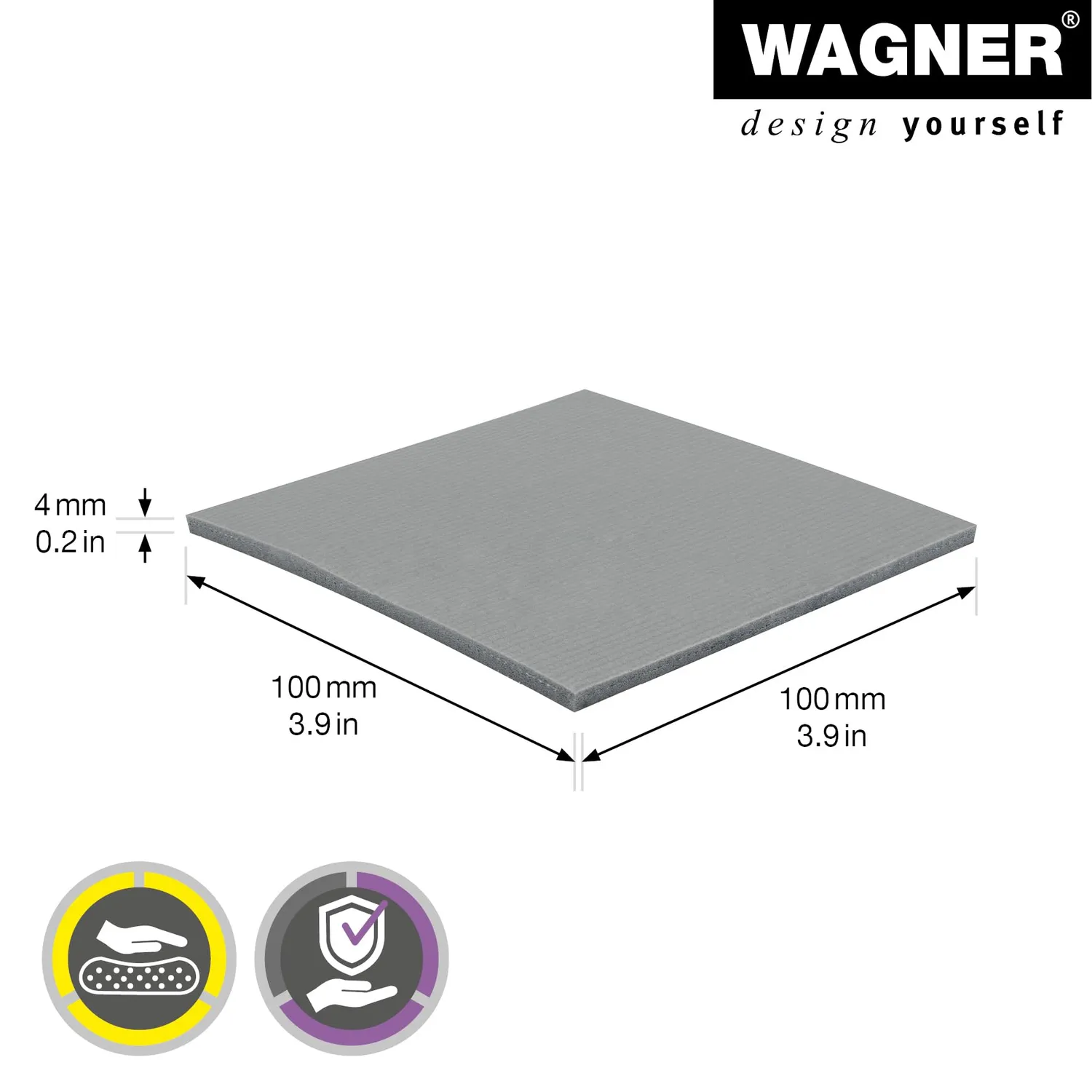 Wagner Soft Pad 16031099 gommini EVA 100x100 mm grigio