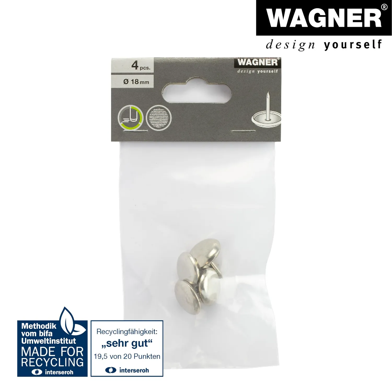 Wagner EH 1117 15111799 pattini ottone da chiodo 4 pezzi resistenti