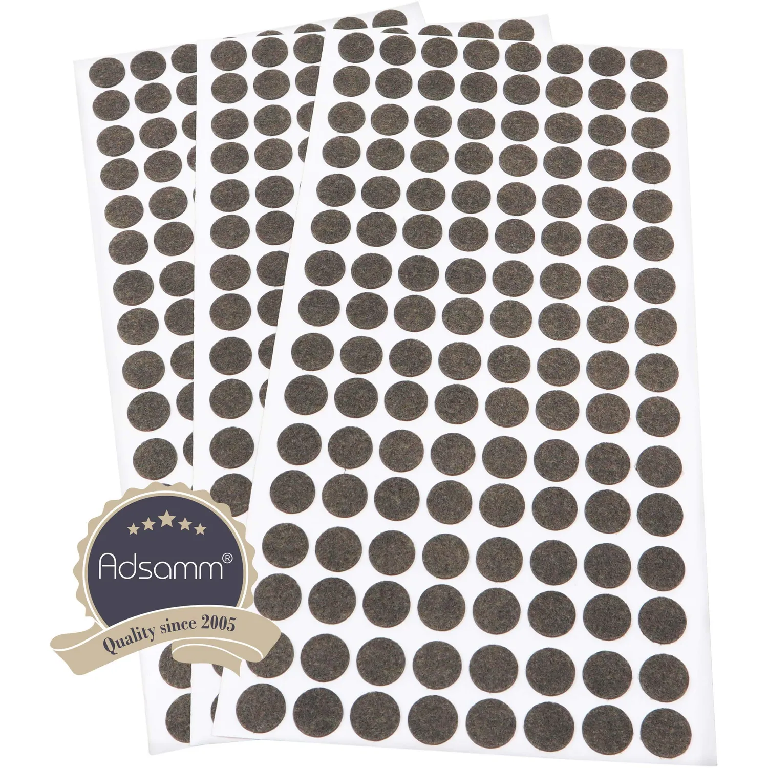 Adsamm ø 12 mm feltrini autoadesivi marrone 384 pezzi ultrasottili