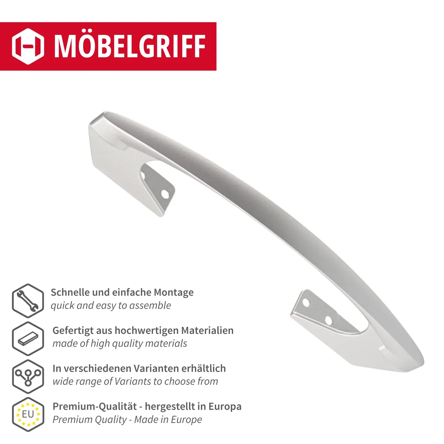 Gedotec Somana maniglia mobili argento 60x213 mm 1 pezzo