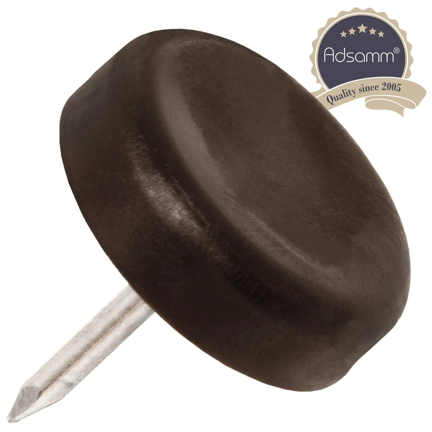 Adsamm PG-N-BR-20-4 pattini plastica marroni 20 mm 4 pezzi