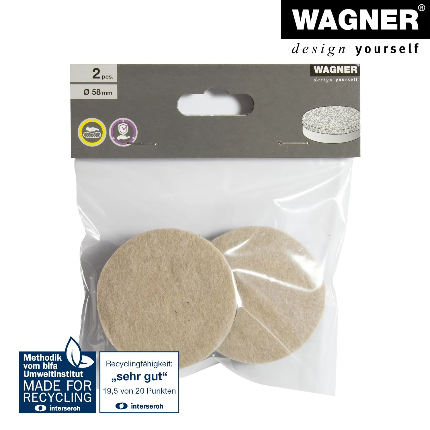 Wagner 15135899 feltrini antiscivolo 2 pezzi 58 mm