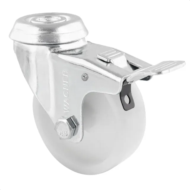 Wagner RO 3675 rotella girevole 75 mm bianca con freno 1 pz