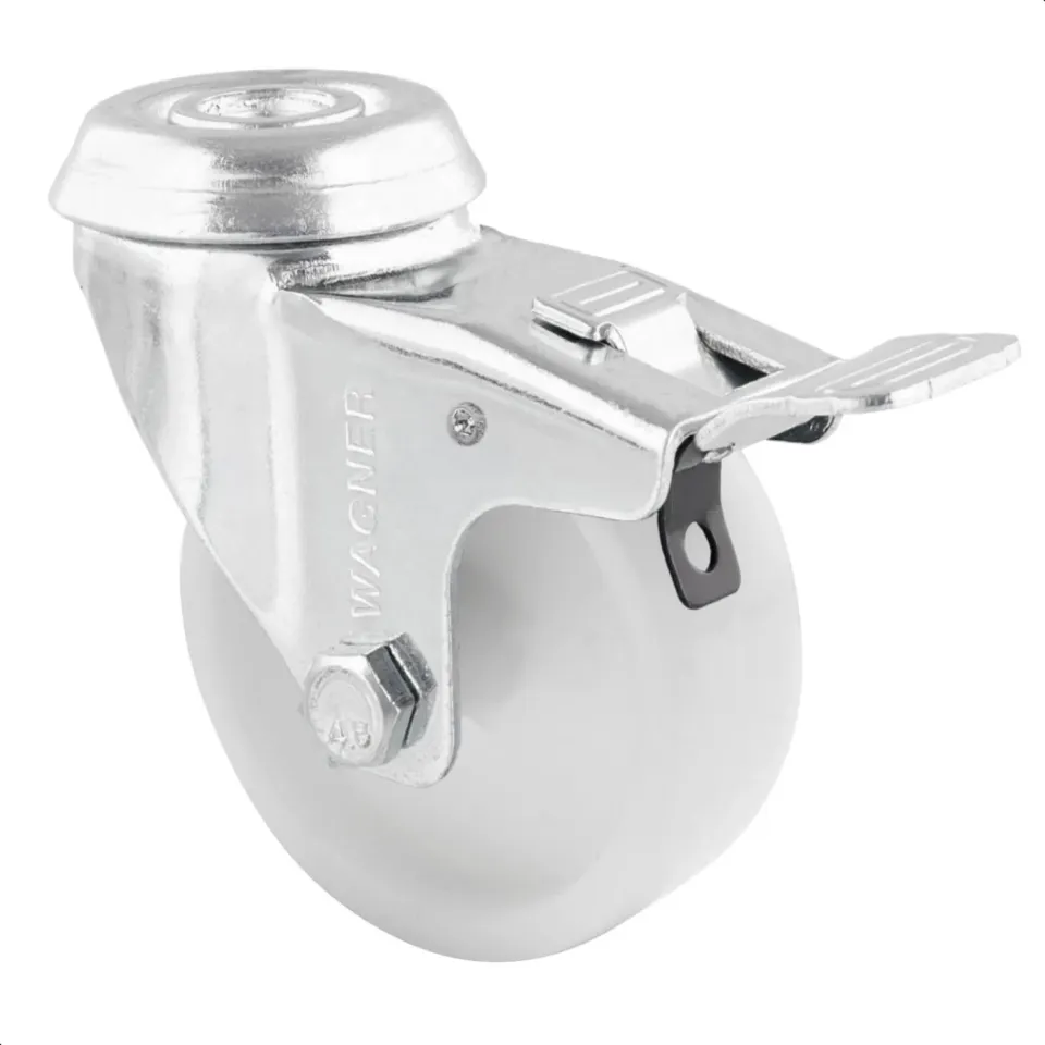 Wagner RO 3675 rotella girevole 75 mm bianca con freno 1 pz