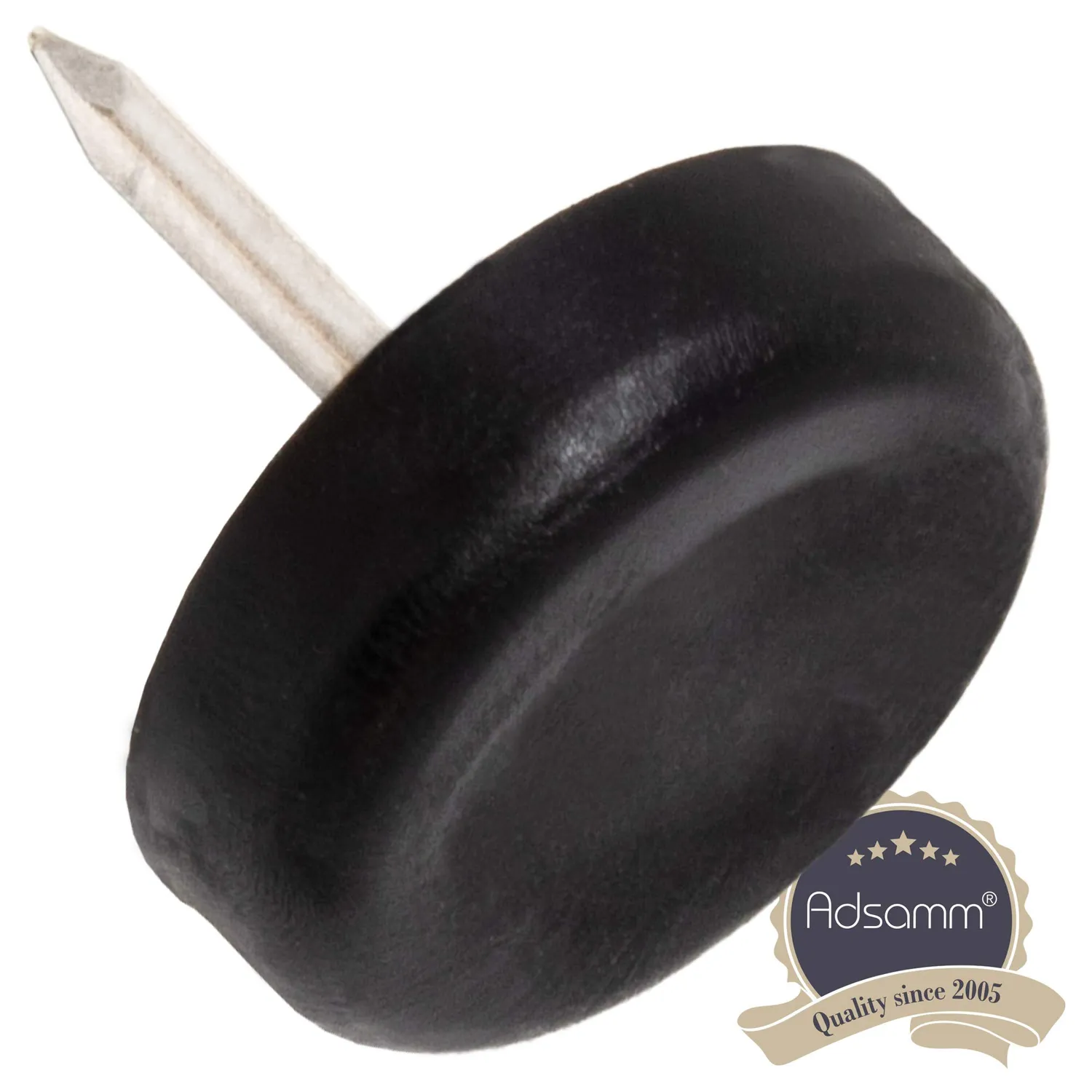 Adsamm PG-N-BL-20-100 pattini plastica con chiodo neri 20mm 100pz