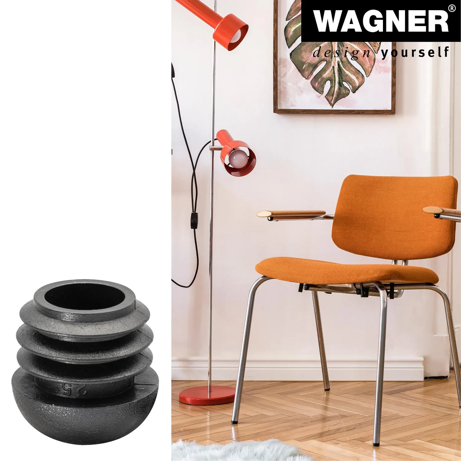 Wagner 15005499 feltrini per tubi tondi 4 pezzi Ø 23/25 mm neri