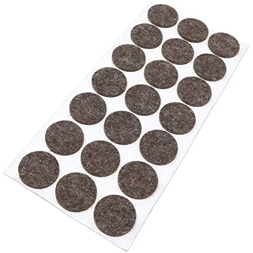 Adsamm feltrini autoadesivi Ø 30 mm marroni 21 pezzi lana