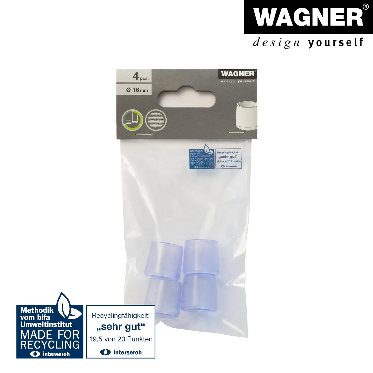 Wagner 15067199 EH 0671 tappi tondi trasparenti 4 pezzi acciaio