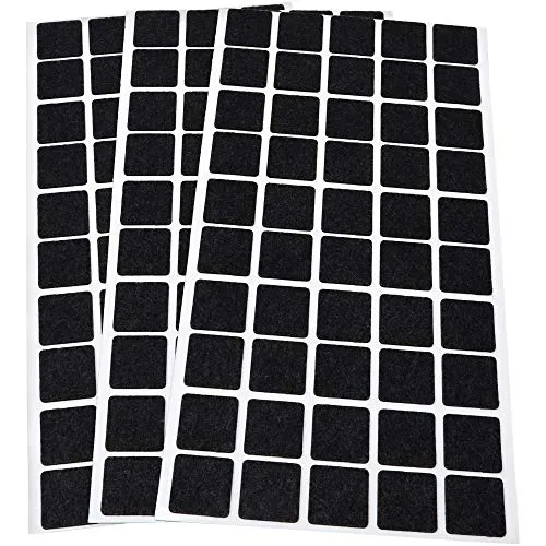Adsamm Feltrini Autoadesivi 20x20 mm Neri 150 Pezzi Ultrasottili