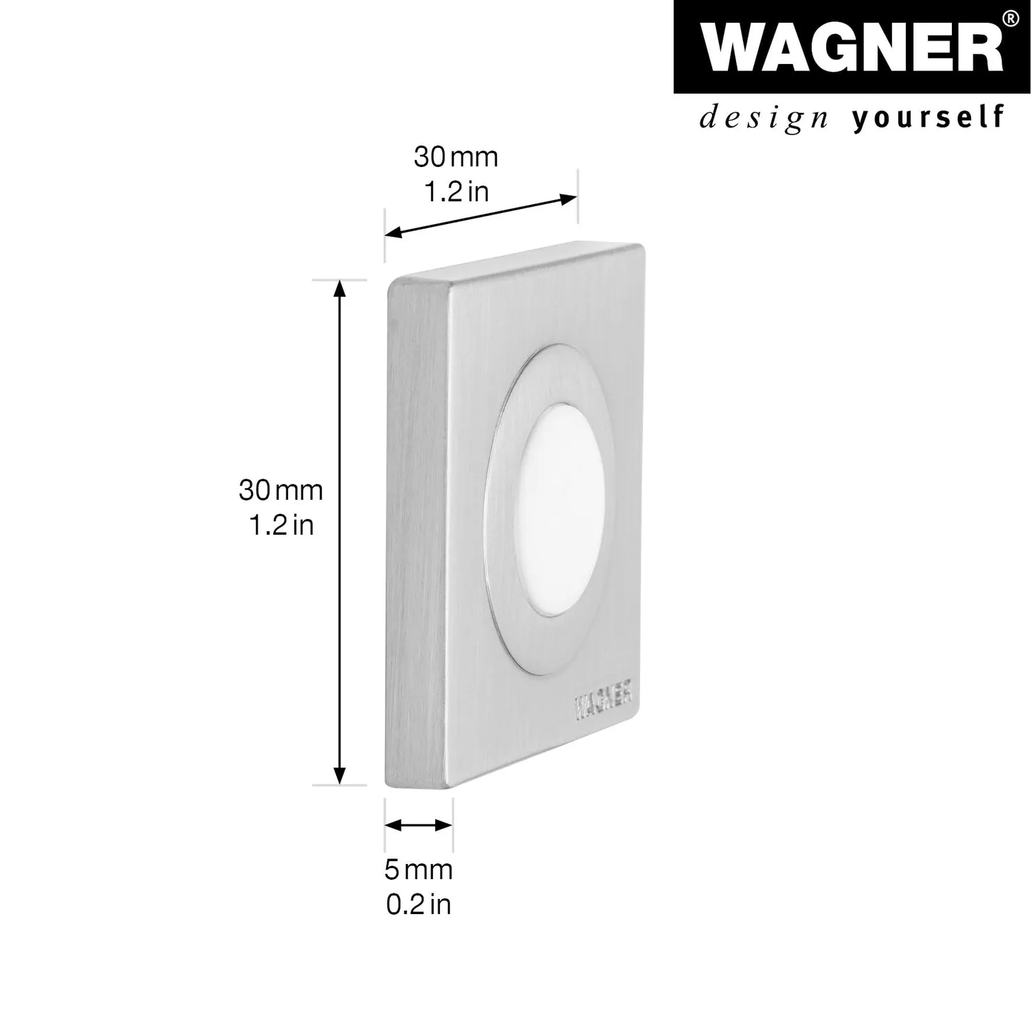 Wagner fermaporta muro 30x30x9 mm zinco gomma bianca