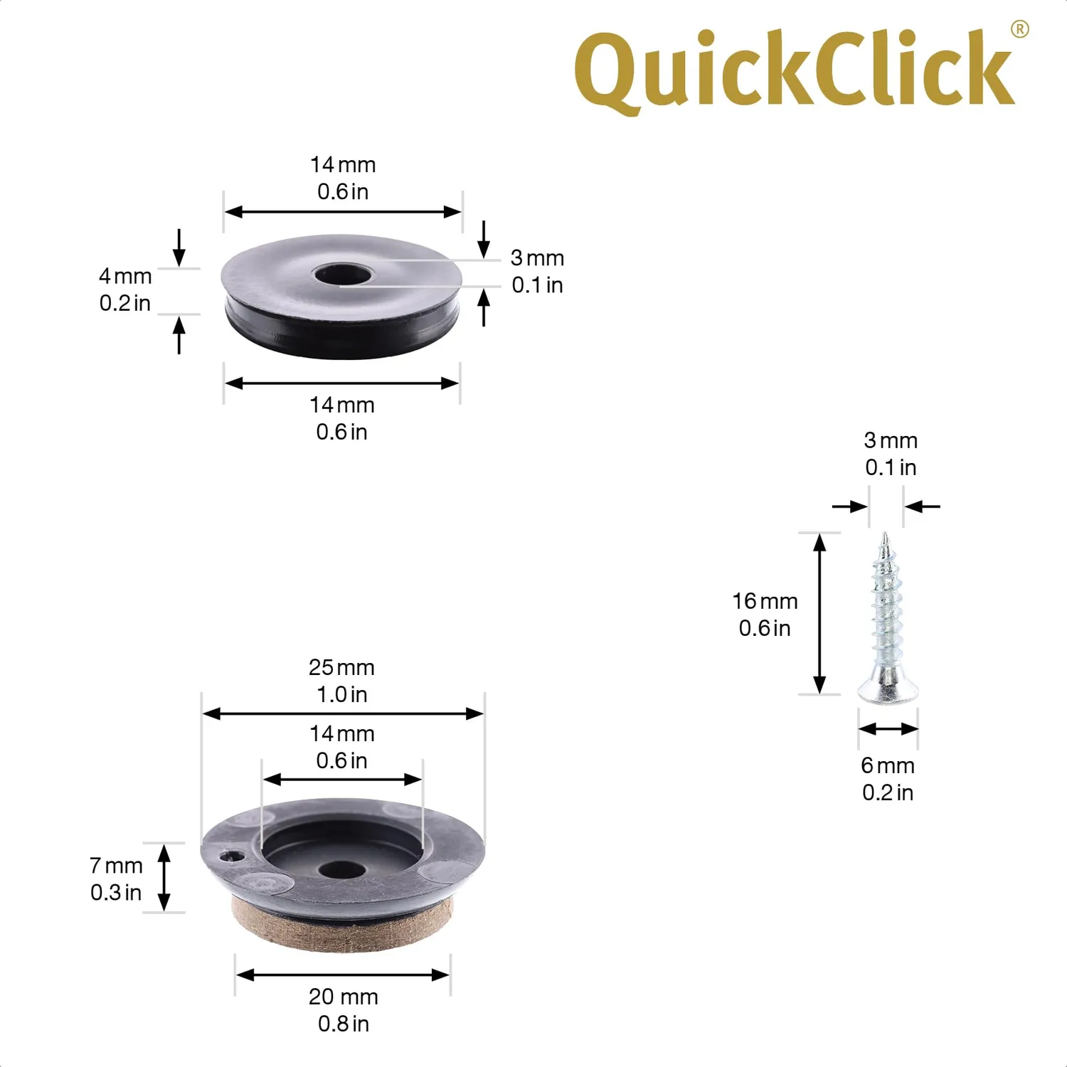 Wagner QuickClick 16791599 feltrini avvitare Ø25 mm 4 pezzi SYNO