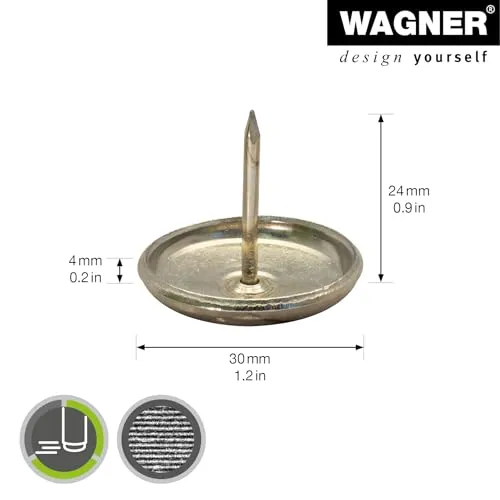 Wagner 15112999 EH 1129 pattini ottone chiodo 30 mm 4 pezzi
