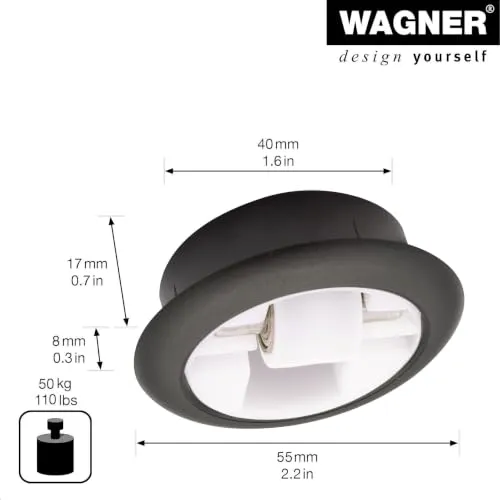 Wagner RO 7091 mini rotella incasso Ø15 mm portata 50 kg