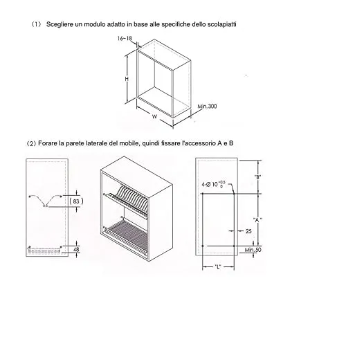 Indaux scolapiatti incasso inox 90 cm kit vaschetta molle
