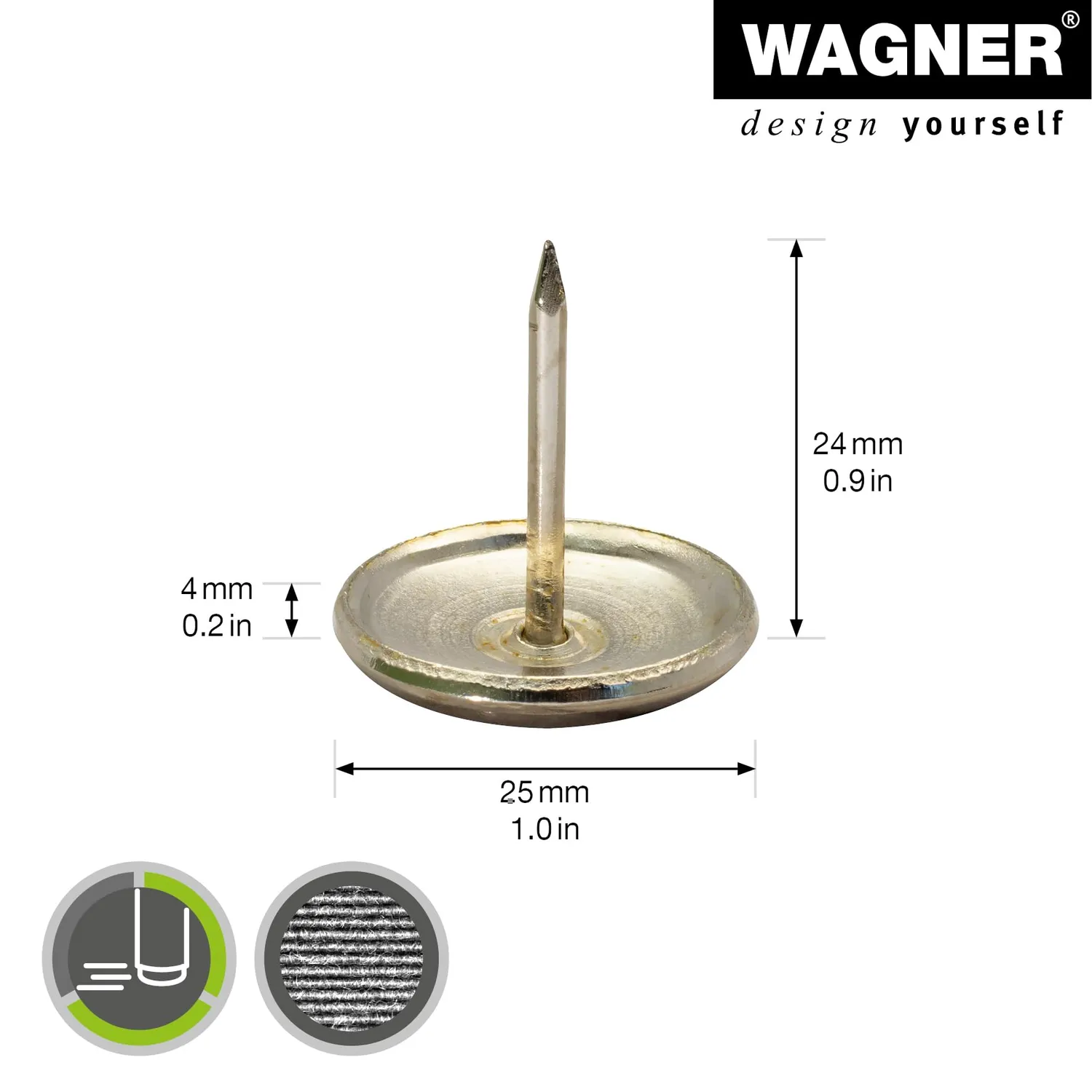 Wagner 15112599 EH 1125 feltrini ottone da inchiodare 4 pezzi
